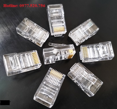 Hạt mạng RJ45 cat5e xuyên thấu Nova CC-01-00177 chân mạ vàng Đài Loan